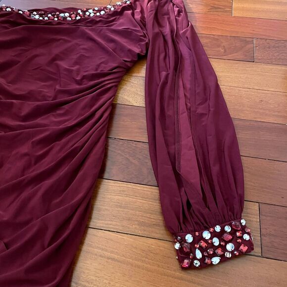 DEB Y2K Mini Dress One Shoulder Romantic Ruched Rhinestone Prom HOCO Sexy - Picture 9 of 9